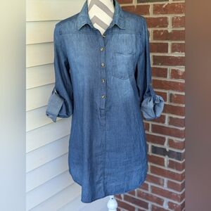 Love 4 Truth Denim Button-Up Tunic